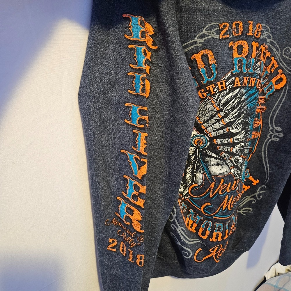 Red River Run Memorial Day Biker Zippered Hoodie Size S
